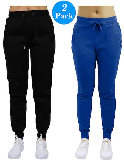 Galaxy by Harvic Women’s Slim Fit Heavyweight Fleece-Lined Joggers 2 Pack